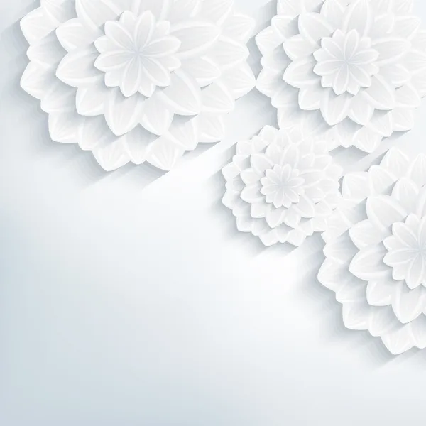 Floral abstrato elegante fundo com flores 3d — Vetor de Stock