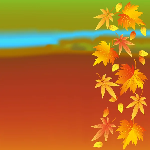 Otoño colorido fondo de pantalla con hojas — Archivo Imágenes Vectoriales