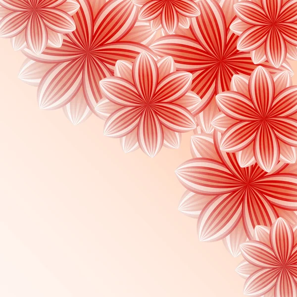 Beautiful wallpaper with red flowers — Stock Vector