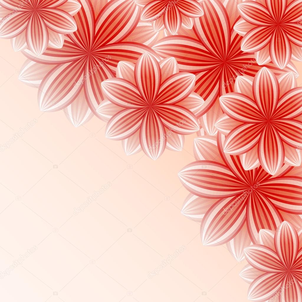 Beautiful wallpaper with red flowers