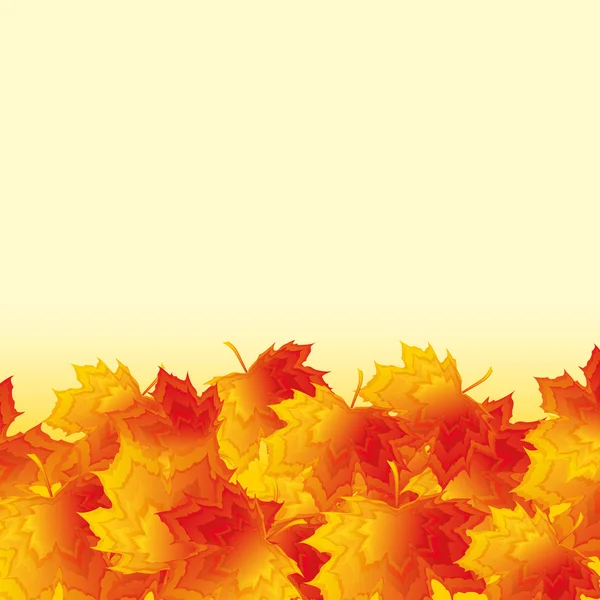 Latar belakang musim gugur dengan daun maple emas - Stok Vektor