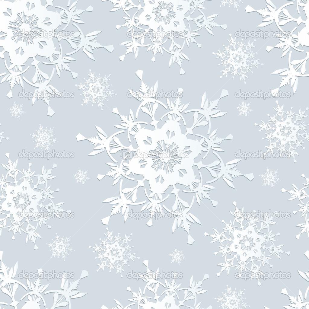 Seamless pattern grey with snowflakes