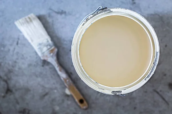 Paint Bucket Paintbrush Home Renovation Stock Picture