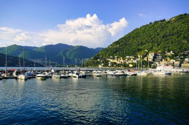 beautiful view of the city of commo, italy