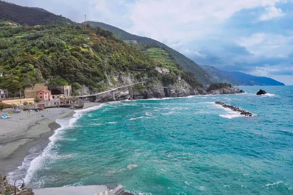 View Coast Mediterranean Sea Mountains — Stock Fotó