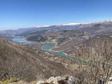 beautiful landscape with river in mountains 