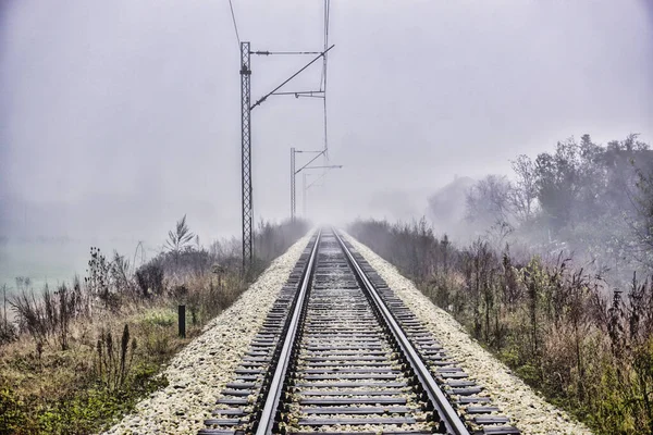 Bahngleise Auf Der Straße — Stockfoto