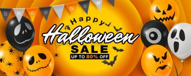 Cadılar Bayramı 'nda şirin cadılar bayramı balonları olan afiş şablonunuz kutlu olsun. Promosyon indirimi% 80 Çevrimiçi Shoping.
