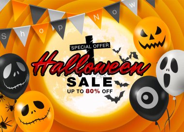 Cadılar Bayramı posteri ve şirin cadılar bayramı balonlarıyla pankart. Promosyon indirimi% 80 Çevrimiçi Shoping.