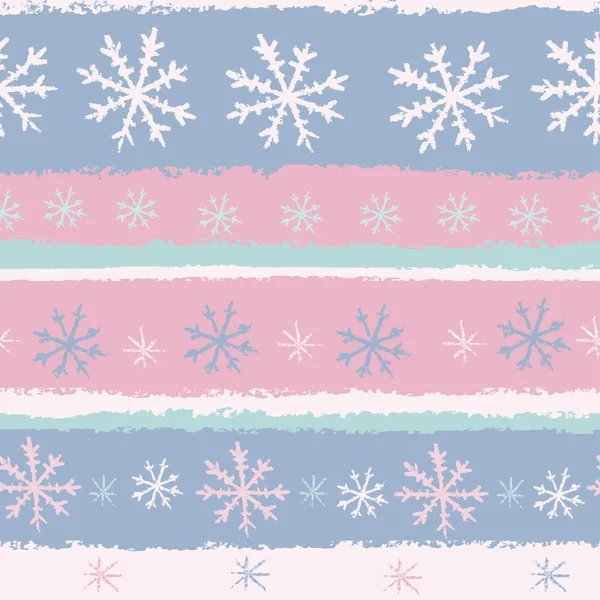 Flocons de neige pastel motif sans couture — Image vectorielle