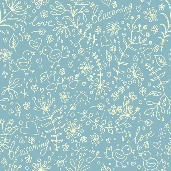 Printemps motif sans couture — Image vectorielle