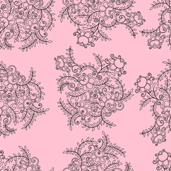 Tender flowers seamless pattern — Stock Vector