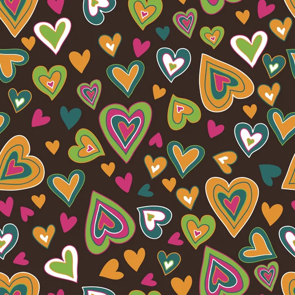 Motley hearts seamless pattern — Stock Vector