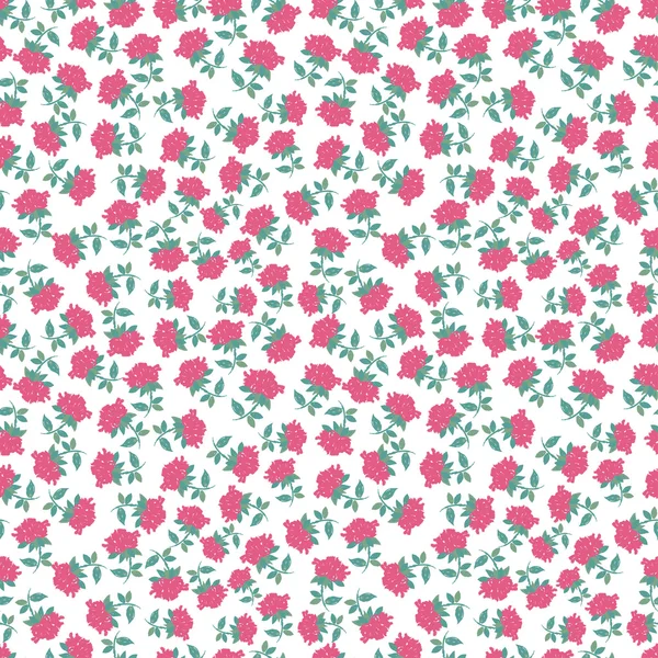 Små vackra rosor seamless mönster — Stock vektor