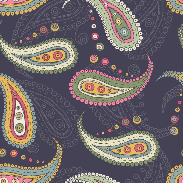 Paisley elementen naadloze patroon — Stockvector