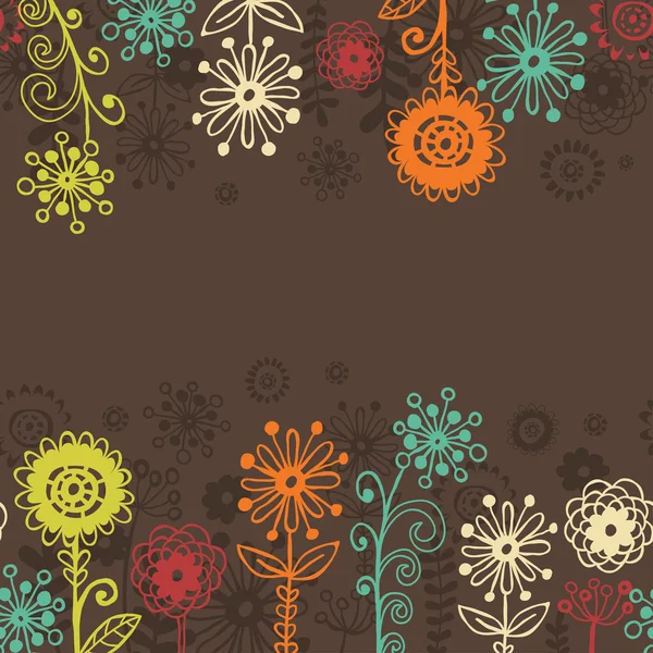 Frontera sin costura floral horizontal — Vector de stock