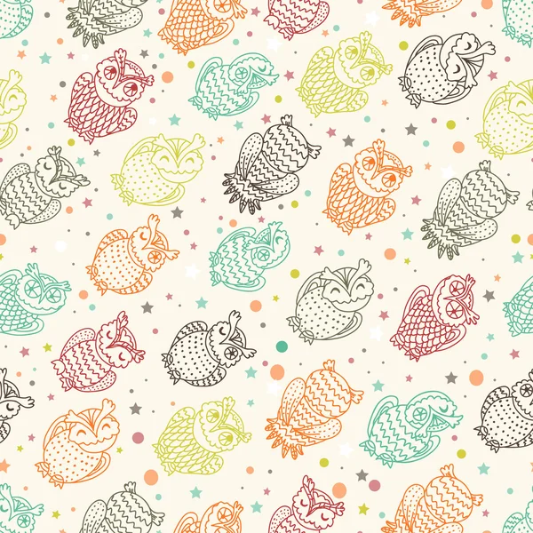 çeşitli eğlenceli baykuşlar seamless modeli