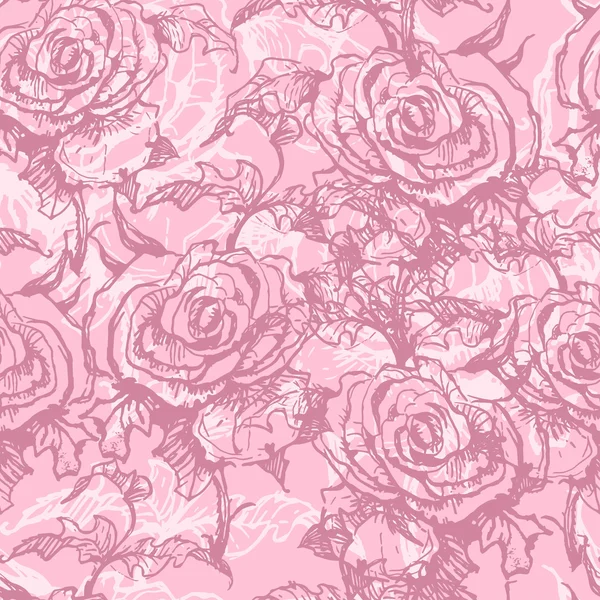 Rose tendre motif sans couture — Image vectorielle