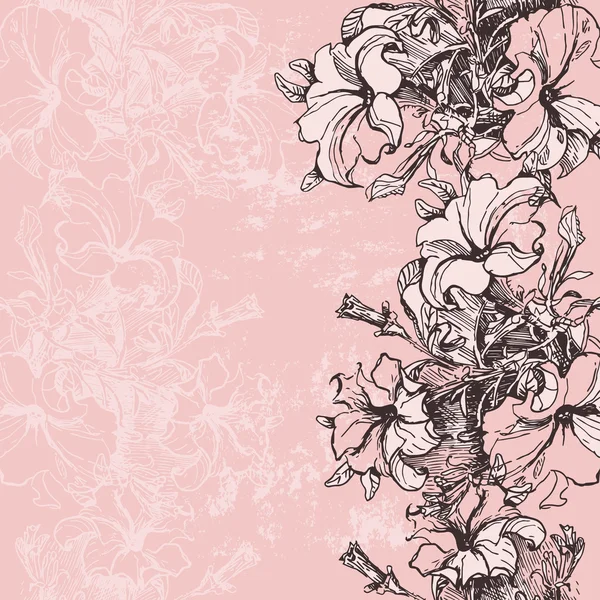 Bordure florale vintage — Image vectorielle