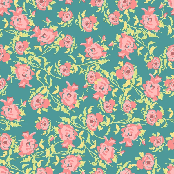 Petites jolies roses motif sans couture — Image vectorielle