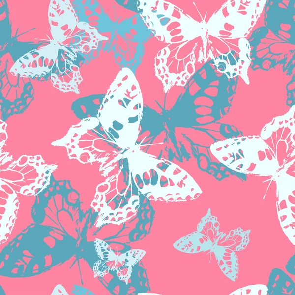 Butterflies seamless pattern — Stock Vector