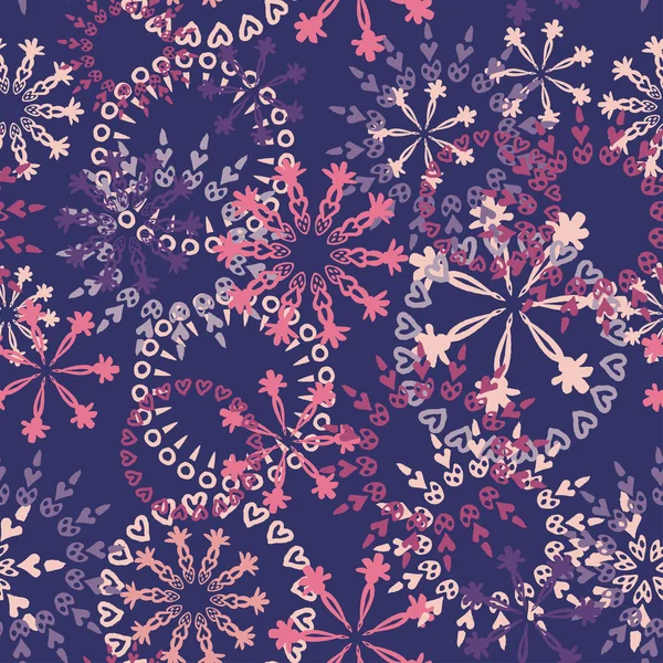 Motley flocons de neige motif sans couture — Image vectorielle
