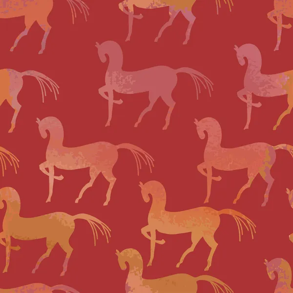 Häst silhuetter seamless mönster — Stock vektor