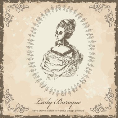 lady Baroque clipart