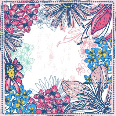 Vintage çiçek kartı