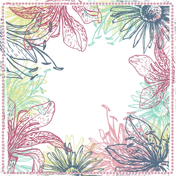 Carte florale tendre — Image vectorielle