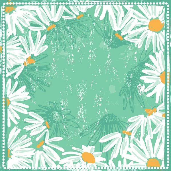 Fond floral frais avec marguerites — Image vectorielle