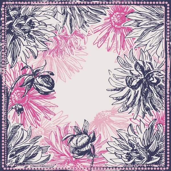 Retro floral kaart — Stockvector