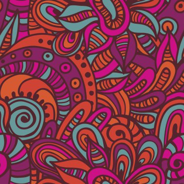 elle çizilmiş etnik sonsuz desen