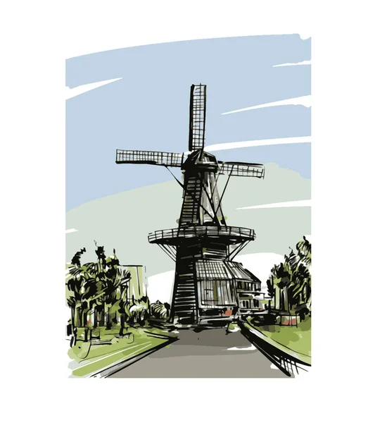 Sketch Netherlands — Stock vektor