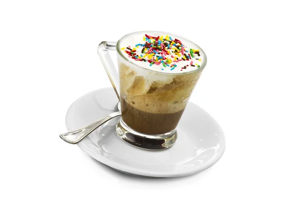 Hot coffee with milk cream — Stock Photo, Image