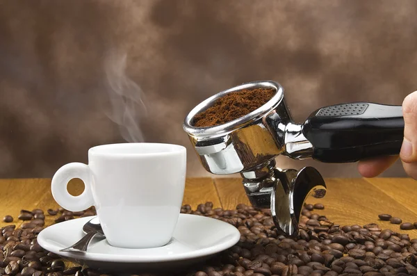 Espresso maskin grupp — Stockfoto