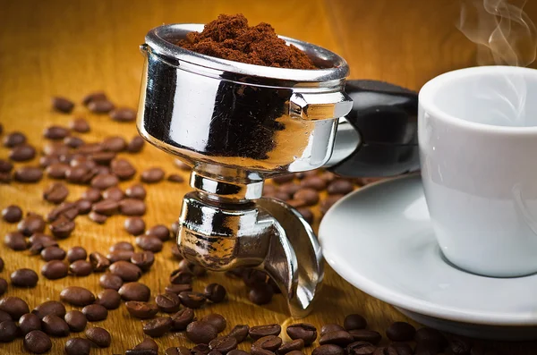 Bir espresso makinesi grup başkanı — Stok fotoğraf