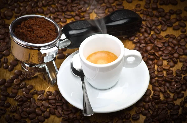 En espresso maskin grupp huvud — Stockfoto