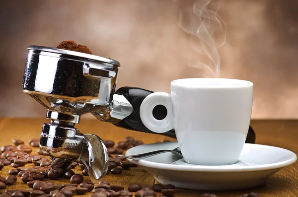 Cabeza de grupo de una máquina de café expreso — Foto de Stock