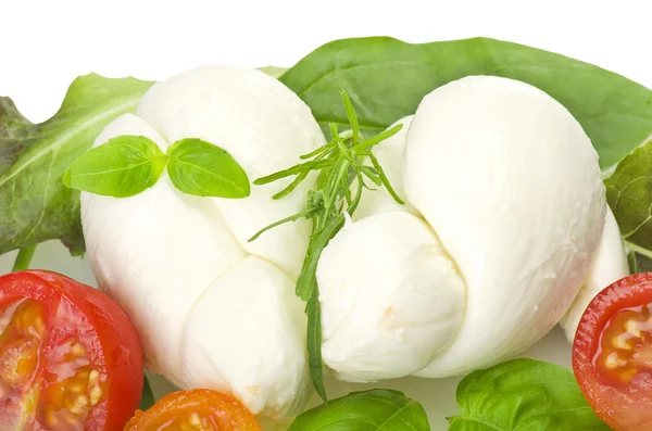 Salad mozzarella and tomatoes — Stock Photo, Image