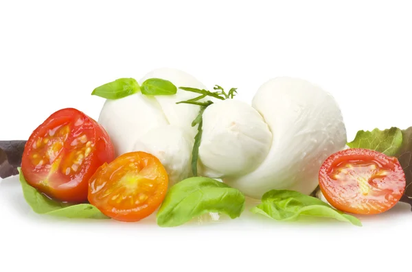 Salad mozzarella and tomatoes — Stock Photo, Image