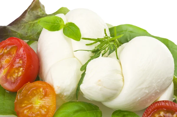 Salad mozzarella and tomatoes — Stock Photo, Image
