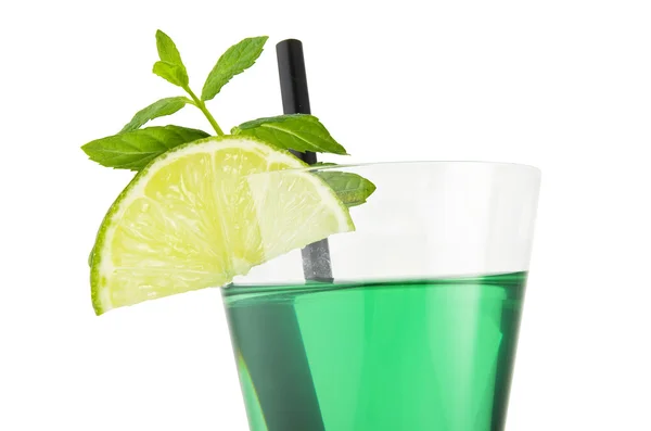 Vetro con menta fresca e lime — Foto Stock