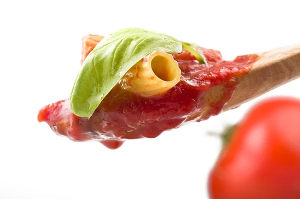 Sauce of tomatoes with maccaroni — Stock Photo, Image