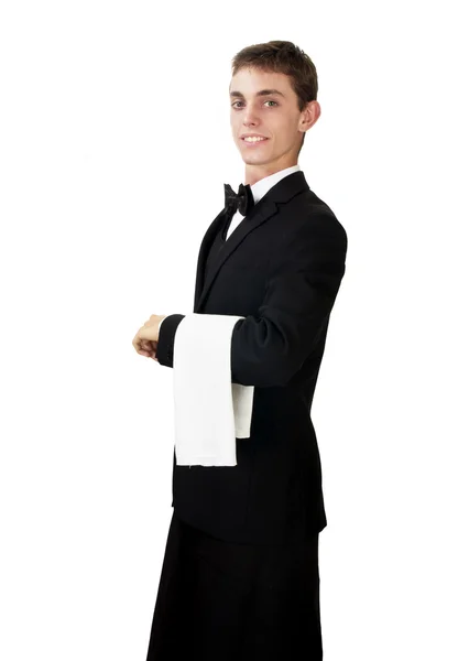 Young waiter in uniform — Stock Photo, Image