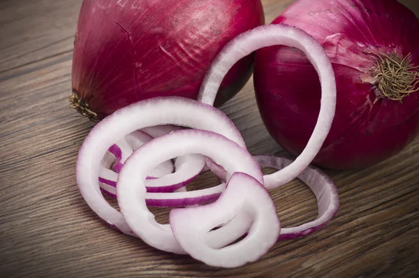 Rote Zwiebelringe — Stockfoto