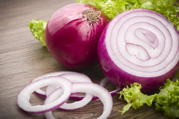 Red Onion rings — Stock Photo, Image