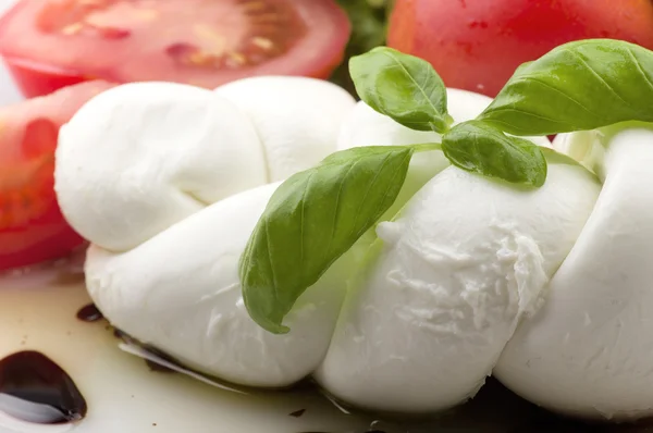 Čerstvý salát a rajčata mozzarella — Stock fotografie