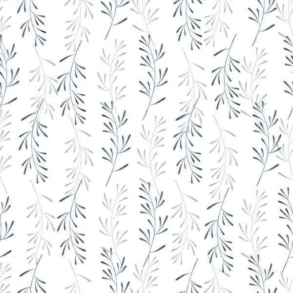 Watercolor seamless cozy pattern with dry and green leaves. Spring trendy  background. Hand drawn Rustic style. For printing on paper, packaging,  textiles, banners, valentine, march, easter, wedding. Illustration Stock