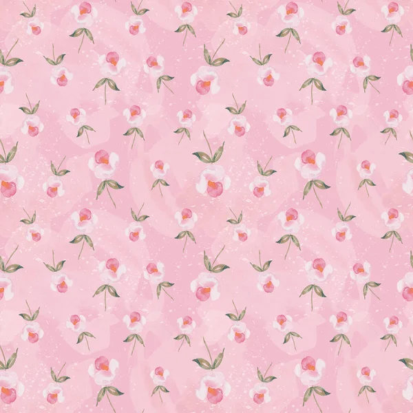 Акварель ботанический бесшовный рисунок розовые цветы. Ручная роза. Цветочные элементы. На день рождения, свадебную открытку, приглашение, поздравление, день матери, постельное белье, оберточную бумагу, обои, текстиль. — стоковое фото